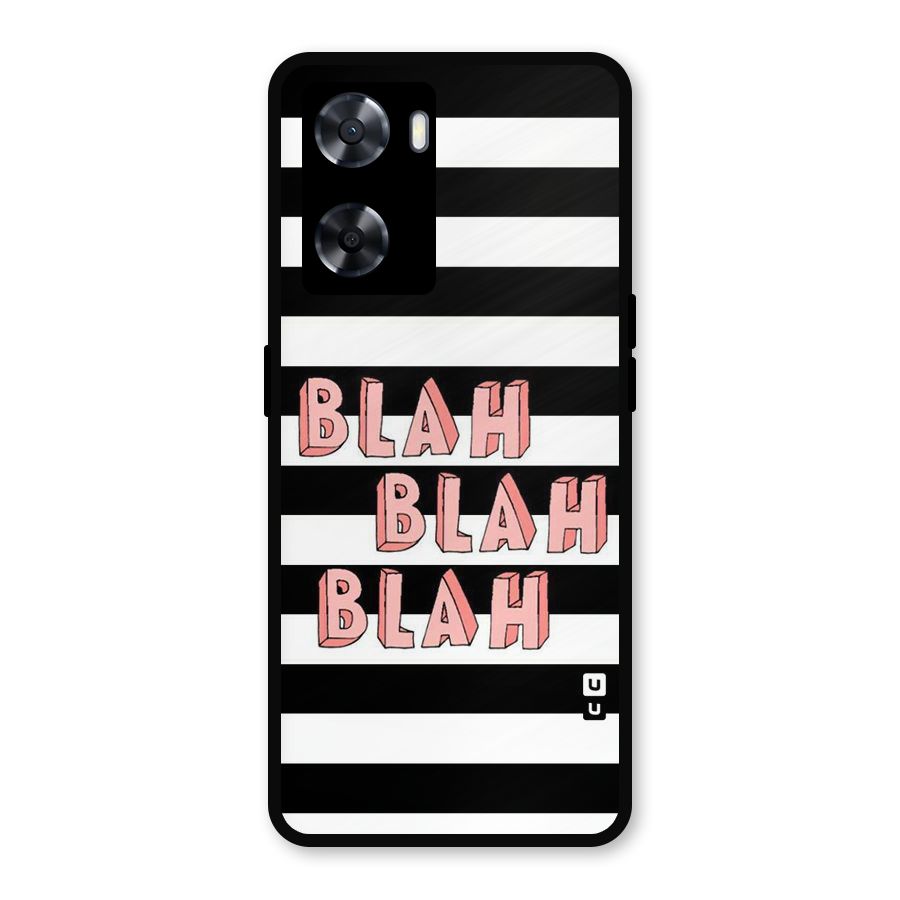 Blah Bold Stripes Metal Back Case for Oppo A77