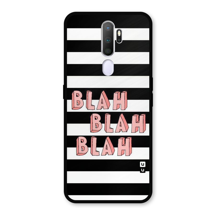 Blah Bold Stripes Metal Back Case for Oppo A9 (2020)