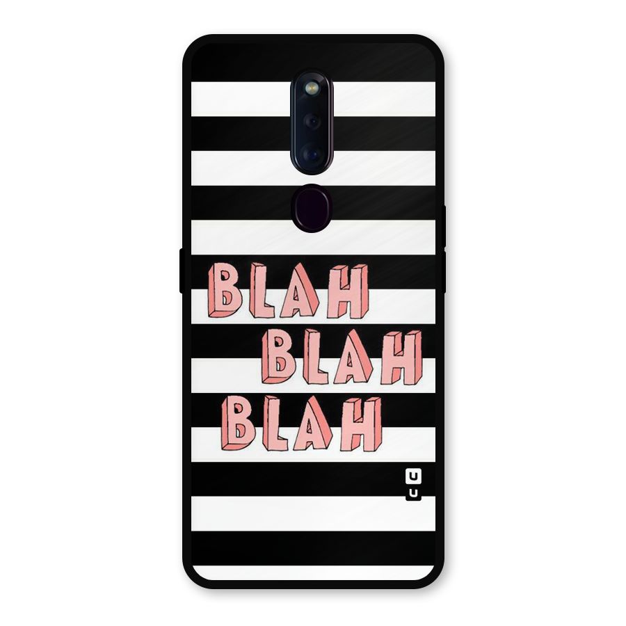 Blah Bold Stripes Metal Back Case for Oppo F11 Pro