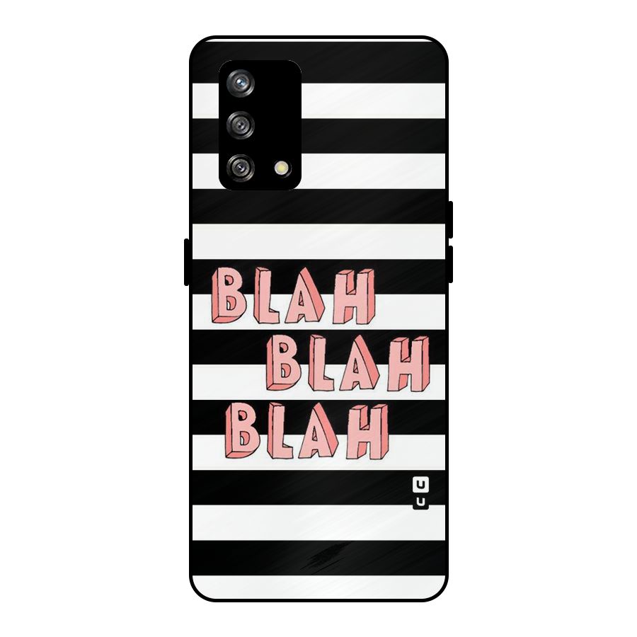 Blah Bold Stripes Metal Back Case for Oppo F19