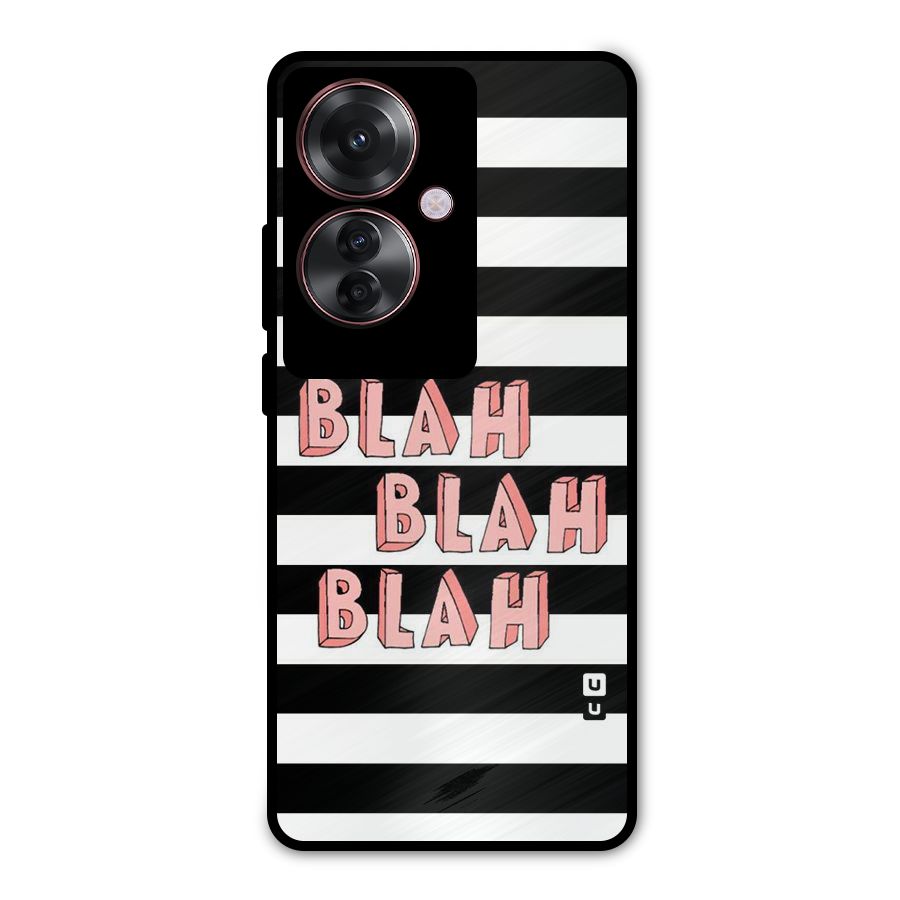 Blah Bold Stripes Metal Back Case for Oppo F25 Pro