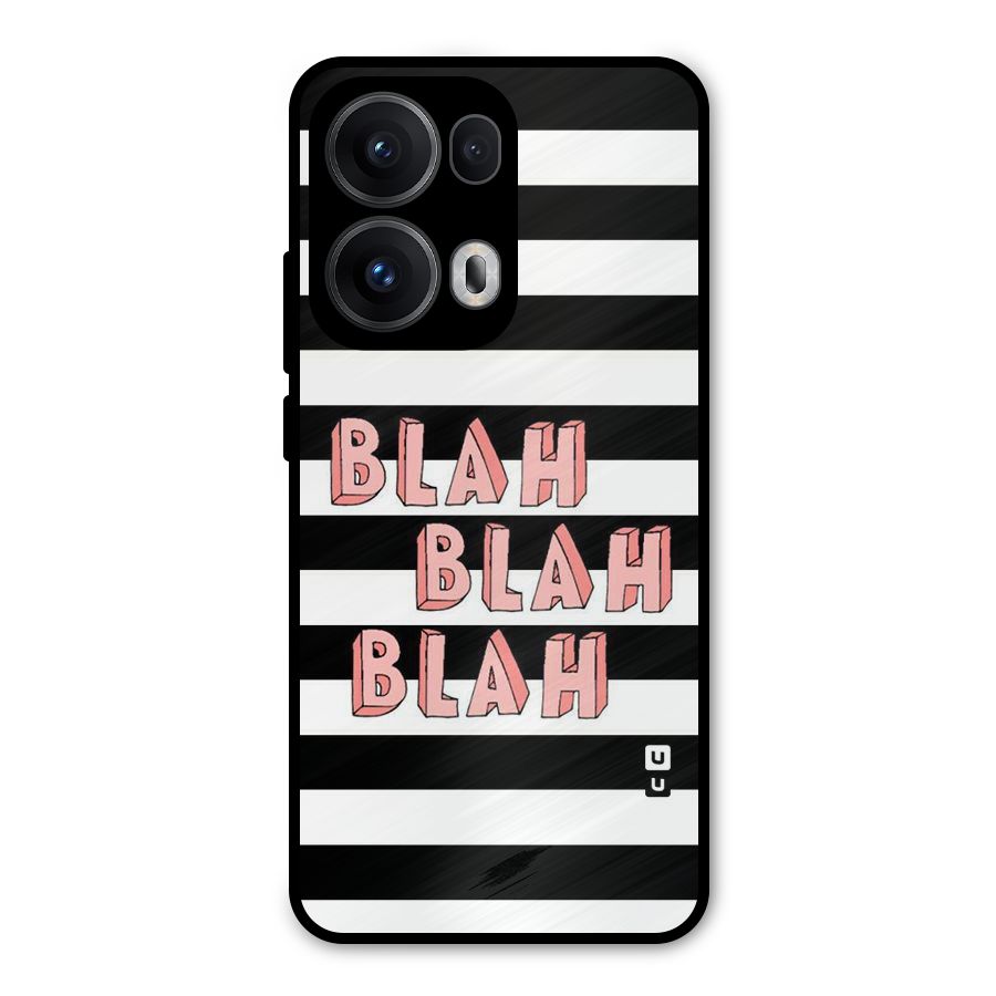 Blah Bold Stripes Metal Back Case for Oppo Reno13 Pro