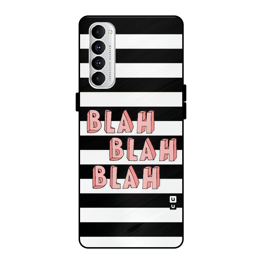 Blah Bold Stripes Metal Back Case for Oppo Reno4 Pro