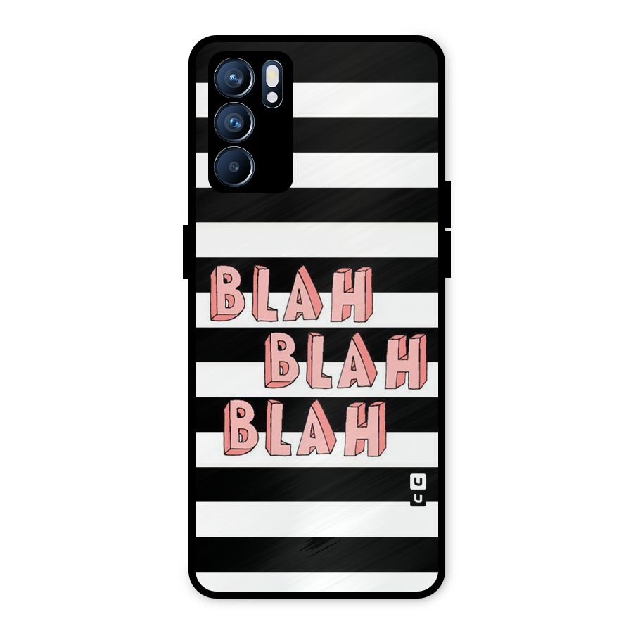 Blah Bold Stripes Metal Back Case for Oppo Reno6 5G