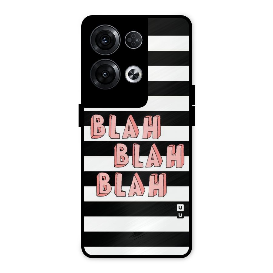 Blah Bold Stripes Metal Back Case for Oppo Reno8 Pro 5G