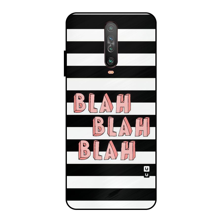 Blah Bold Stripes Metal Back Case for Poco X2