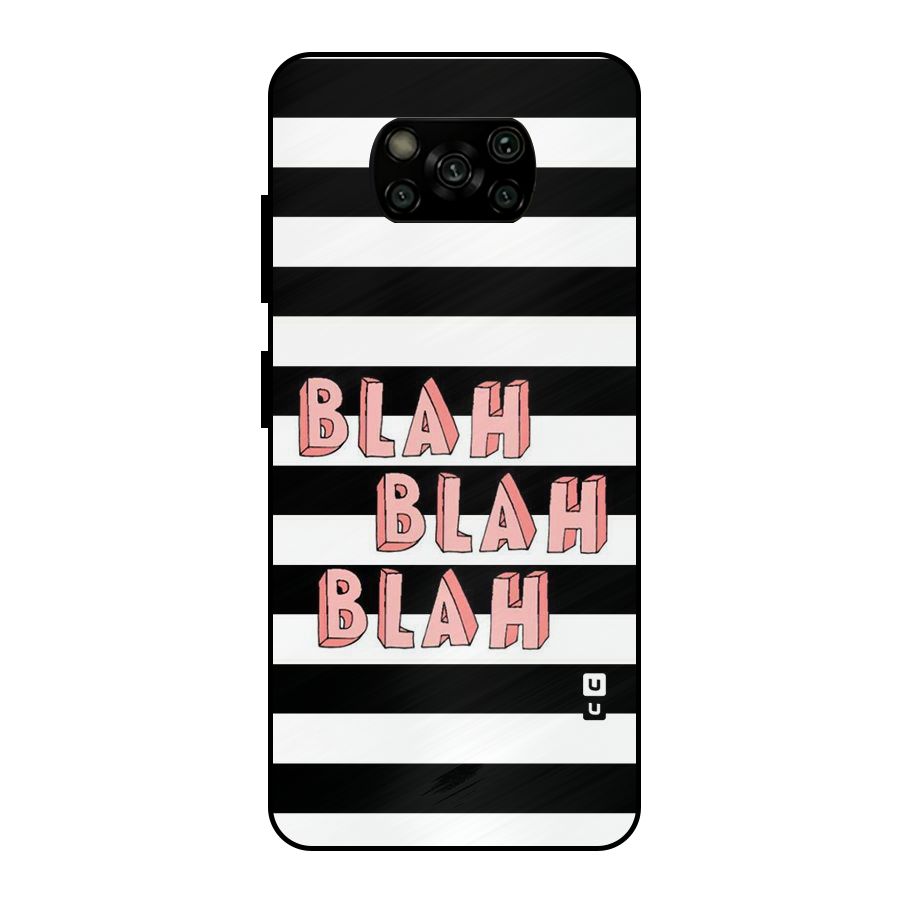 Blah Bold Stripes Metal Back Case for Poco X3