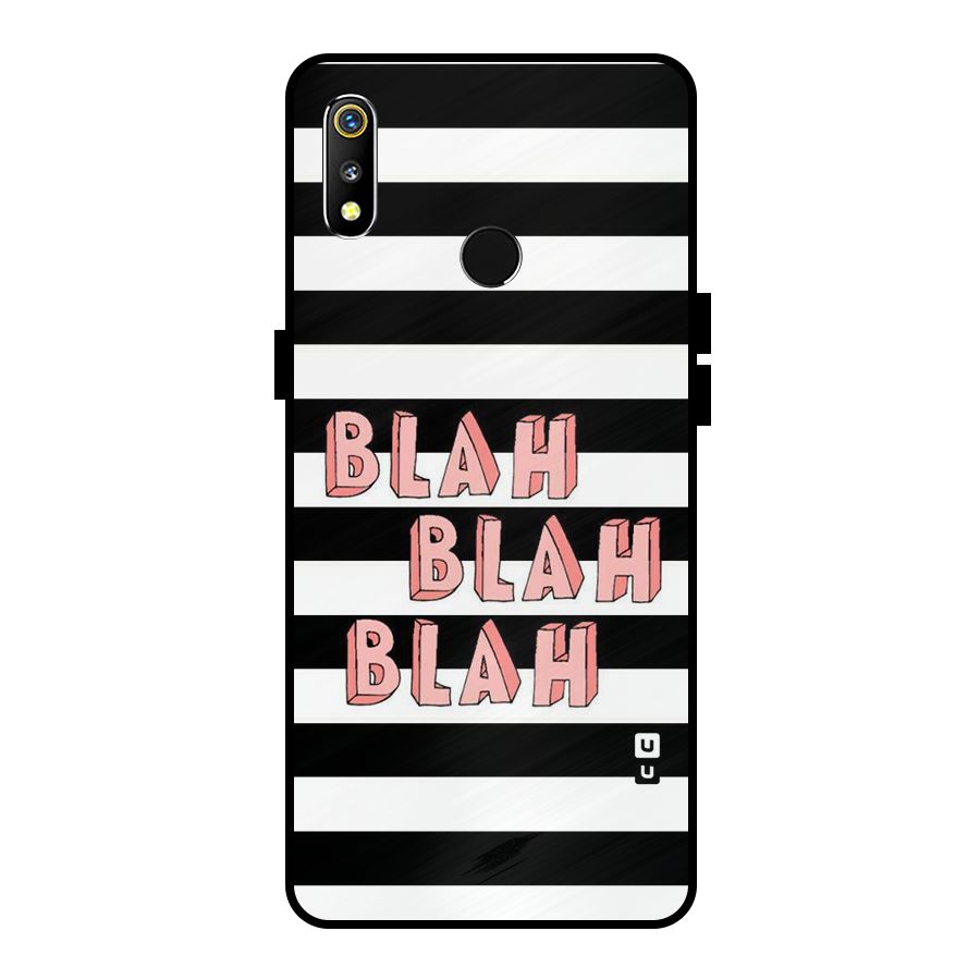 Blah Bold Stripes Metal Back Case for Realme 3