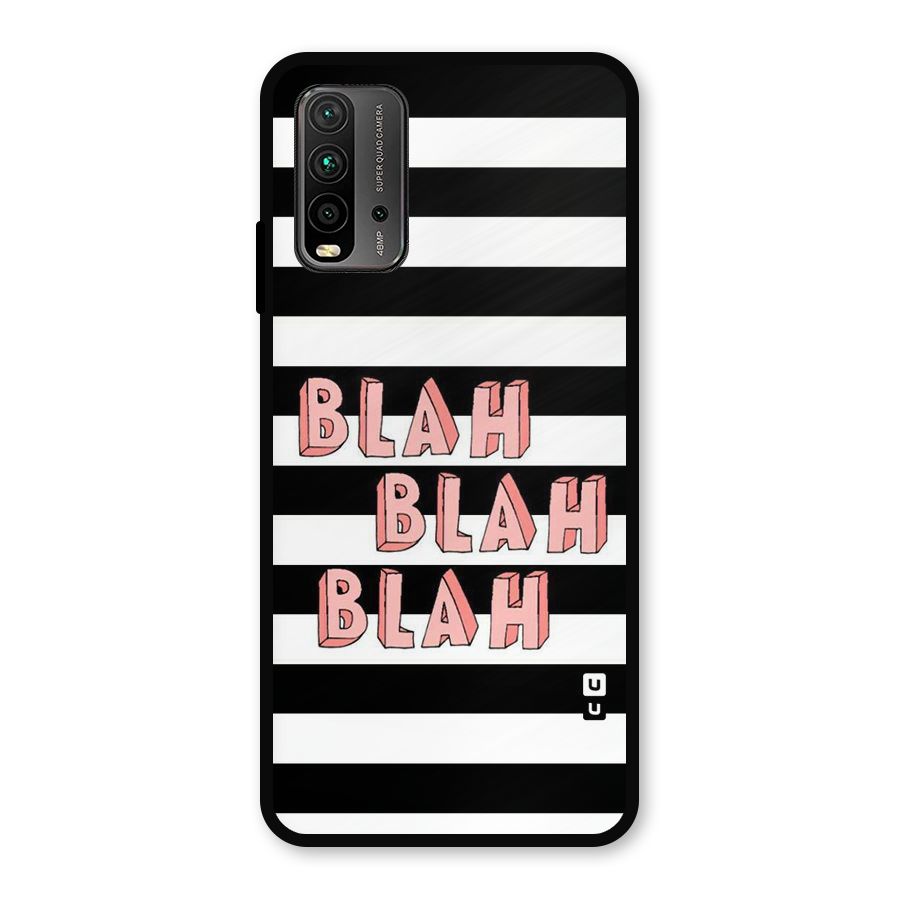 Blah Bold Stripes Metal Back Case for Redmi 9 Power