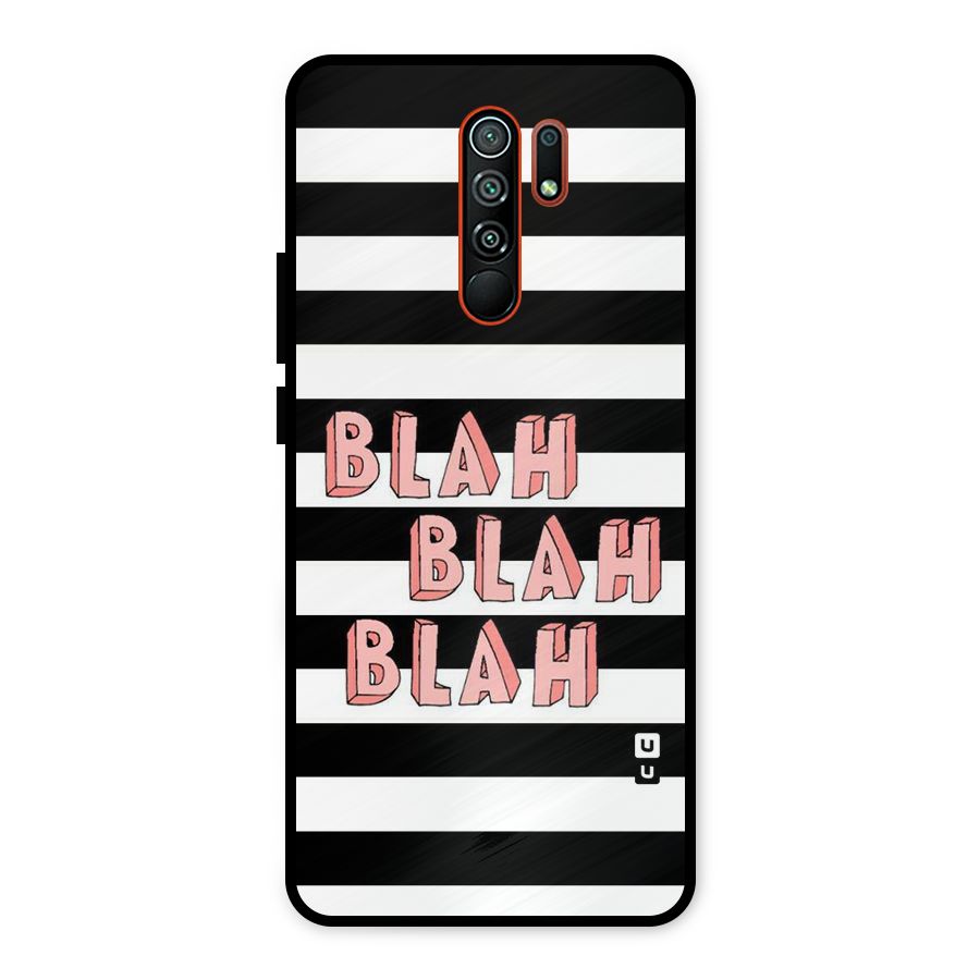 Blah Bold Stripes Metal Back Case for Redmi 9 Prime