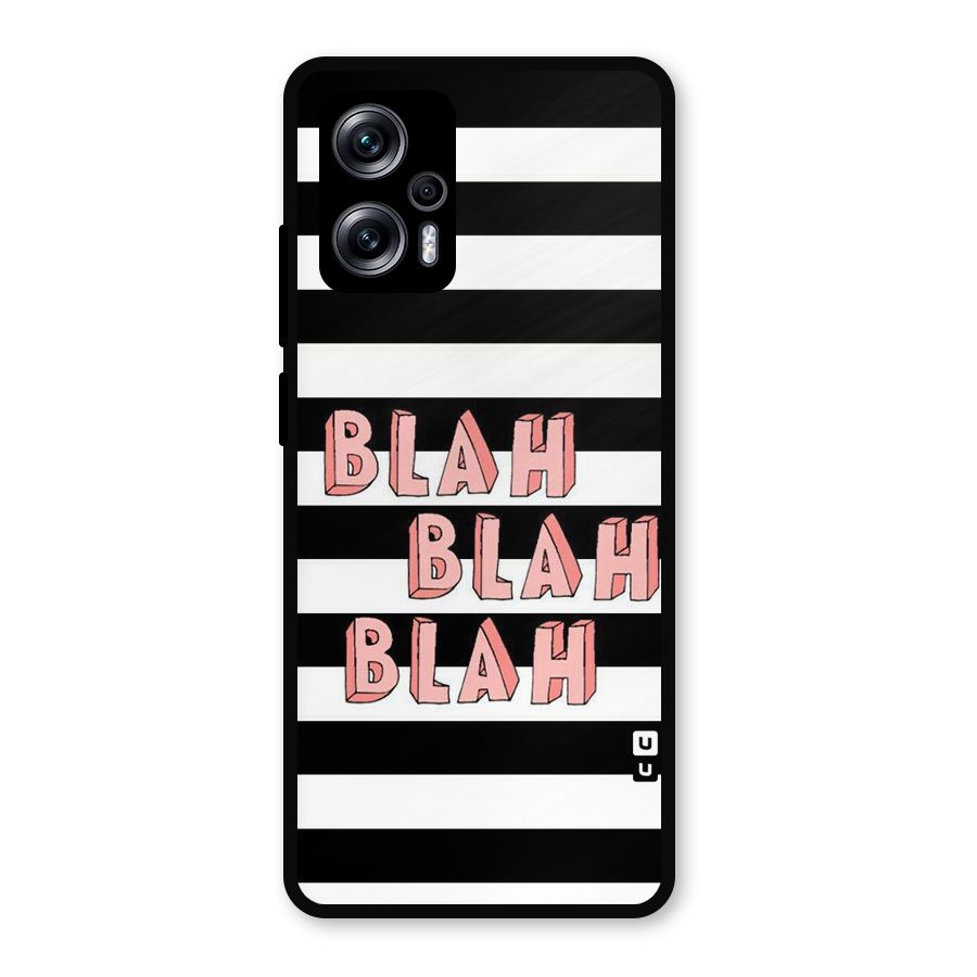 Blah Bold Stripes Metal Back Case for Redmi K50i