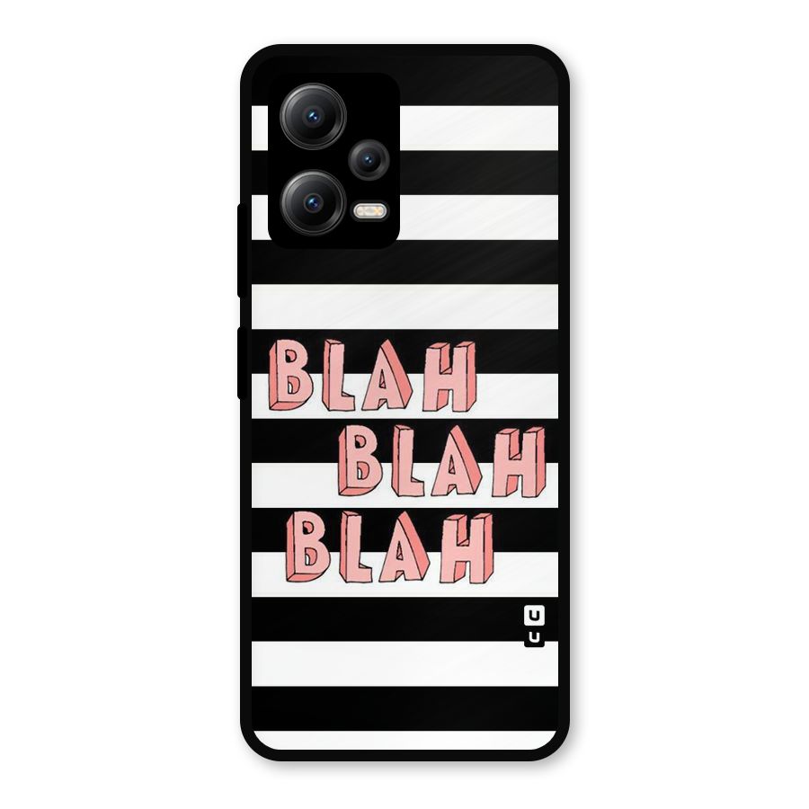 Blah Bold Stripes Metal Back Case for Redmi Note 12 5G