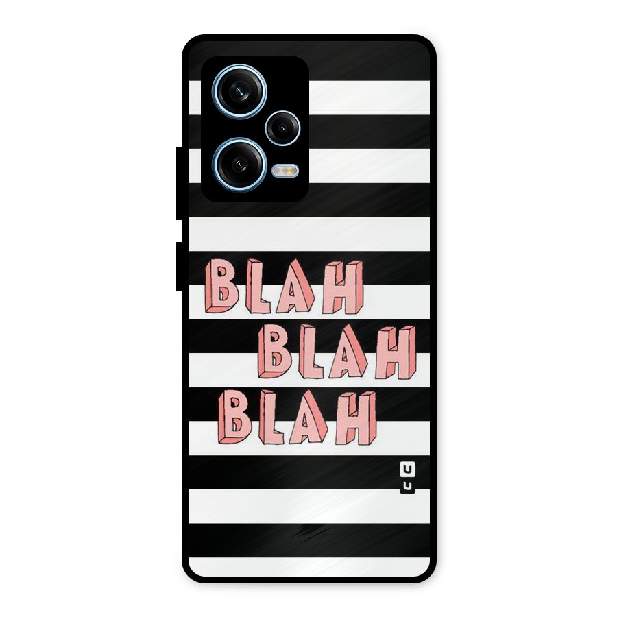 Blah Bold Stripes Metal Back Case for Redmi Note 12 Pro