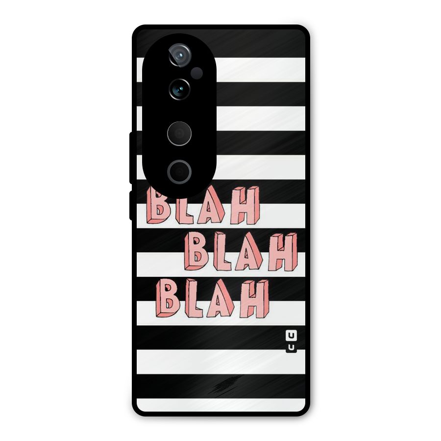 Blah Bold Stripes Metal Back Case for Vivo T3 Ultra