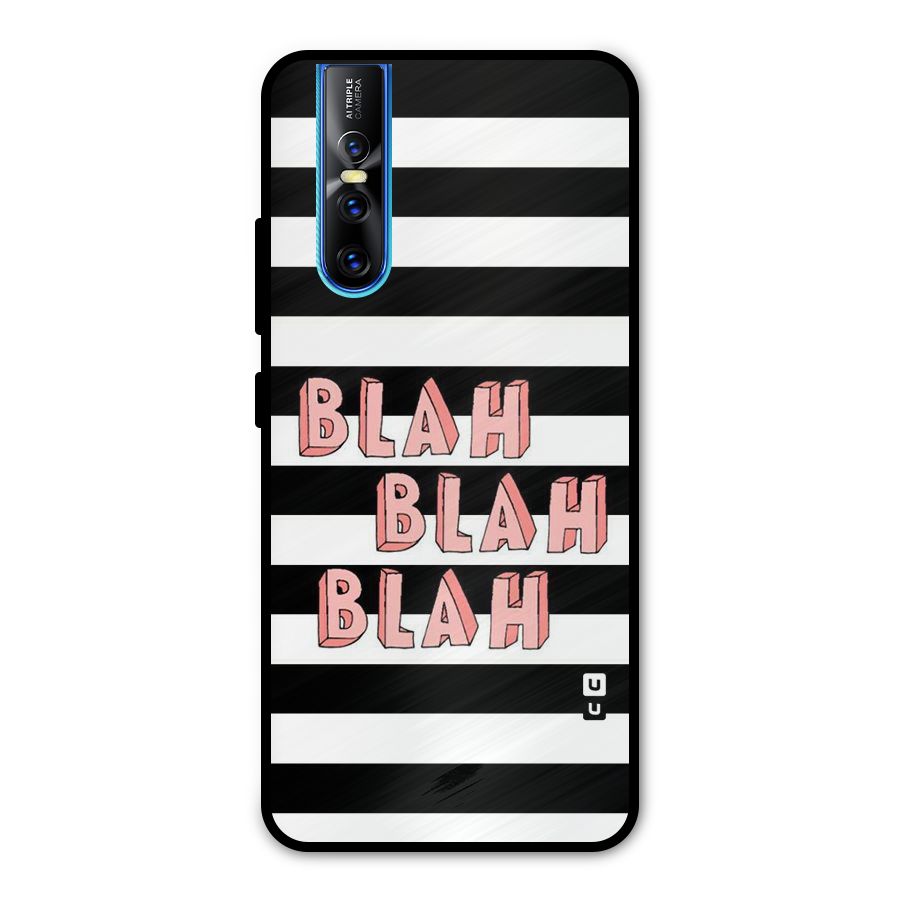 Blah Bold Stripes Metal Back Case for Vivo V15 Pro