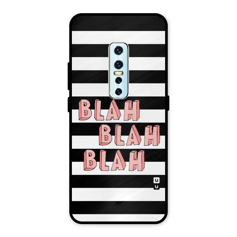 Blah Bold Stripes Metal Back Case for Vivo V17 Pro