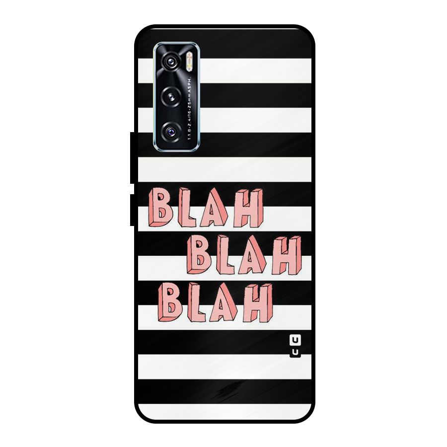 Blah Bold Stripes Metal Back Case for Vivo V20 SE