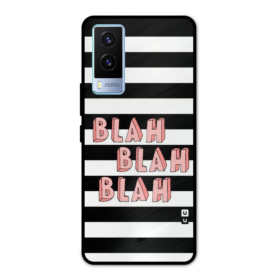 Blah Bold Stripes Metal Back Case for Vivo V21e 5G