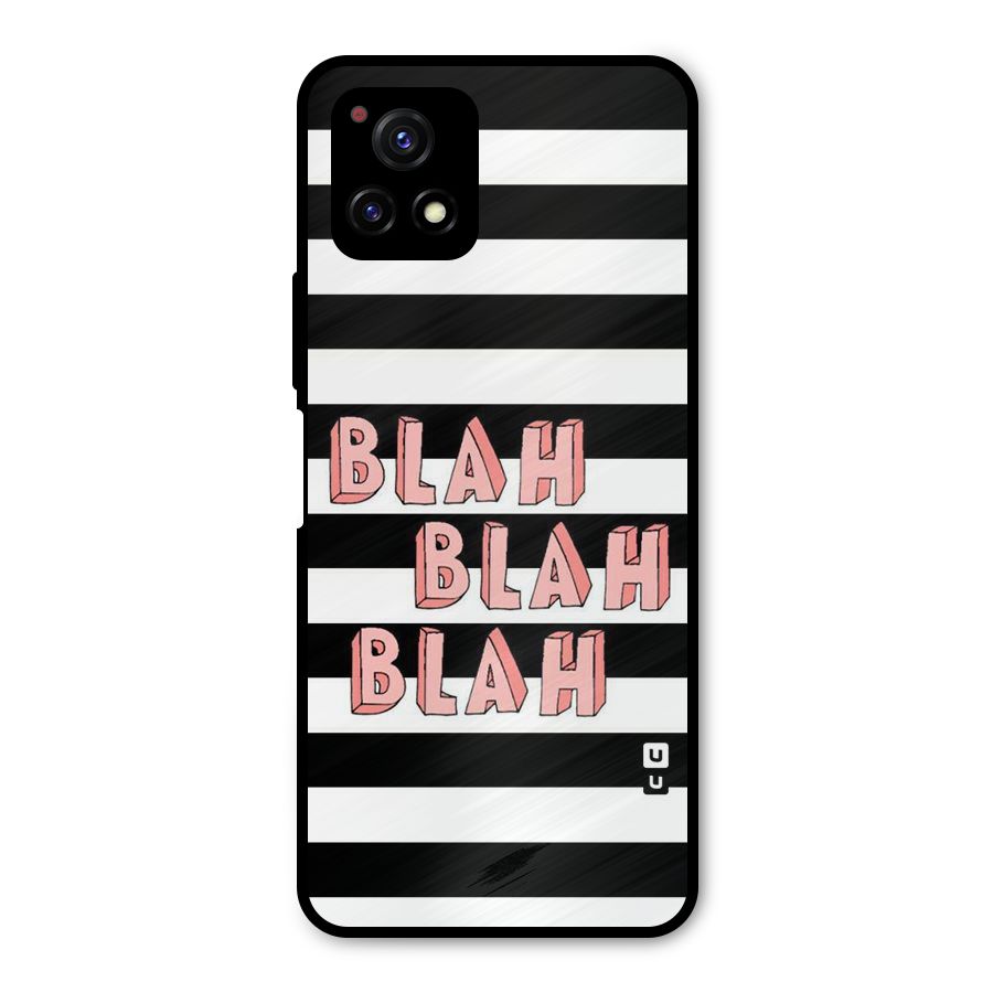Blah Bold Stripes Metal Back Case for Vivo Y72 5G