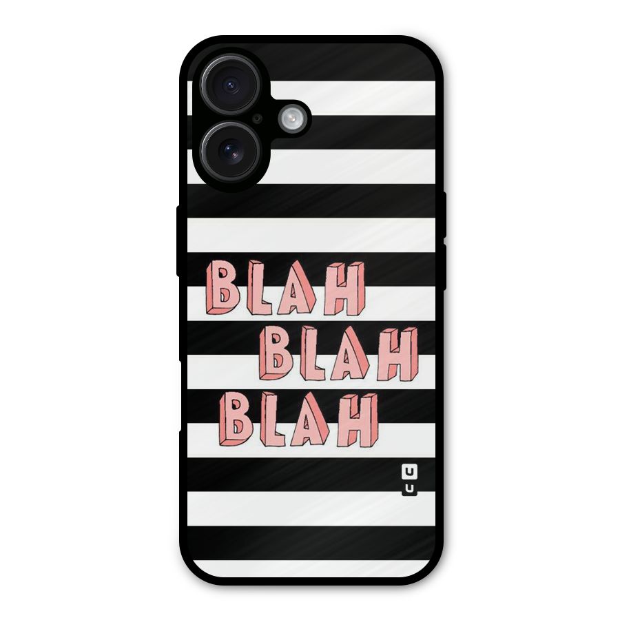 Blah Bold Stripes Metal Back Case for iPhone 16