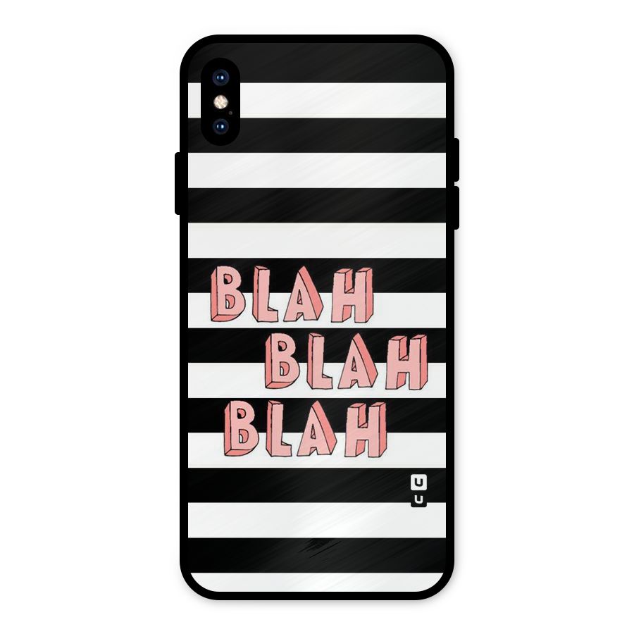 Blah Bold Stripes Metal Back Case for iPhone XS Max