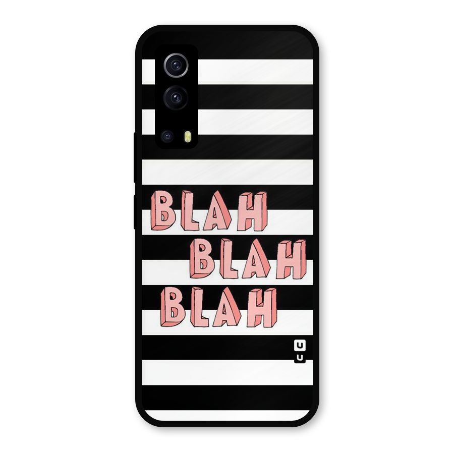 Blah Bold Stripes Metal Back Case for iQOO Z3