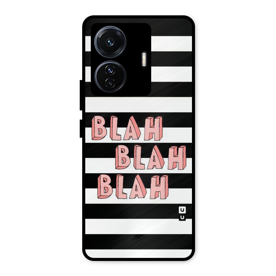 Blah Bold Stripes Metal Back Case for iQOO Z6