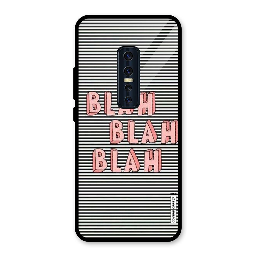 Blah Stripes Glass Back Case for Vivo V17 Pro
