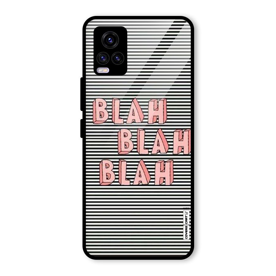 Blah Stripes Glass Back Case for Vivo V20 2021