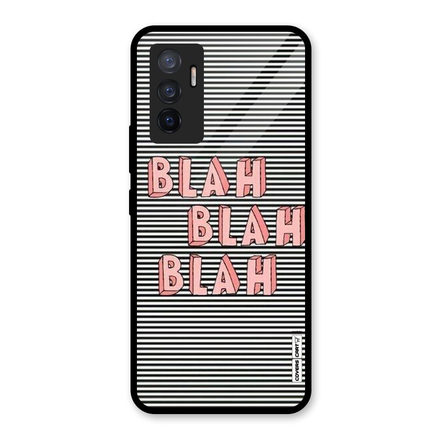 Blah Stripes Glass Back Case for Vivo V23e