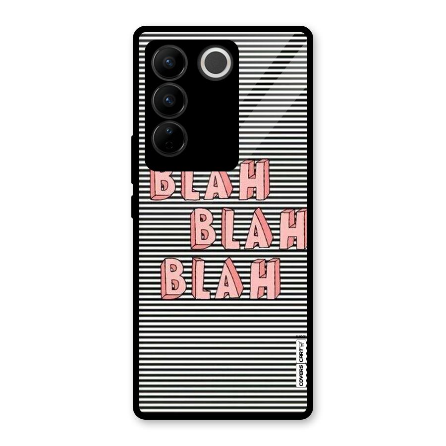 Blah Stripes Glass Back Case for Vivo V27