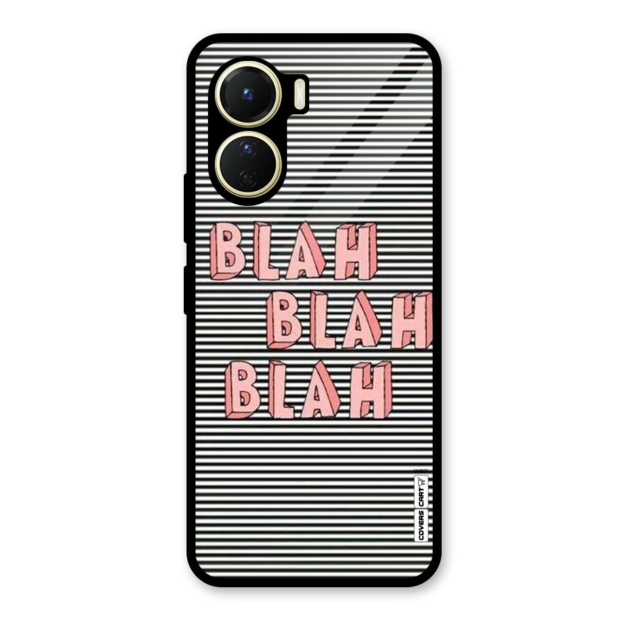 Blah Stripes Glass Back Case for Vivo Y16