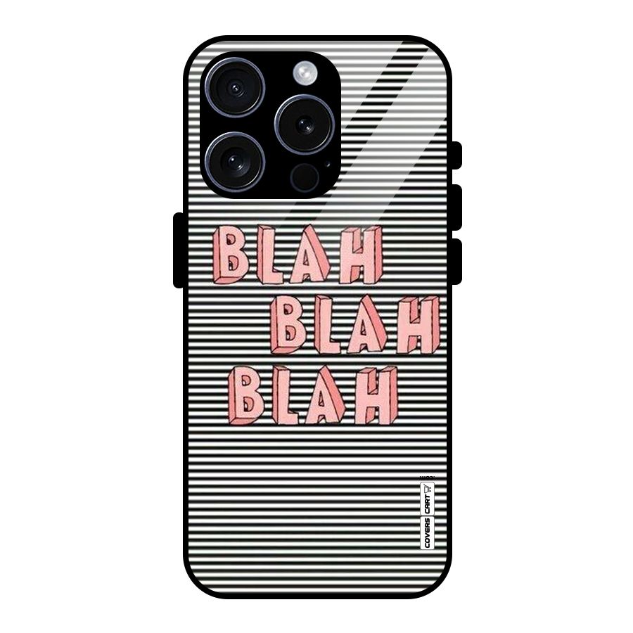 Blah Stripes Glass Back Case for iPhone 15 Pro