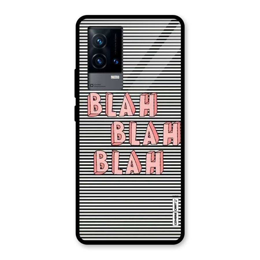 Blah Stripes Glass Back Case for iQOO 9 5G