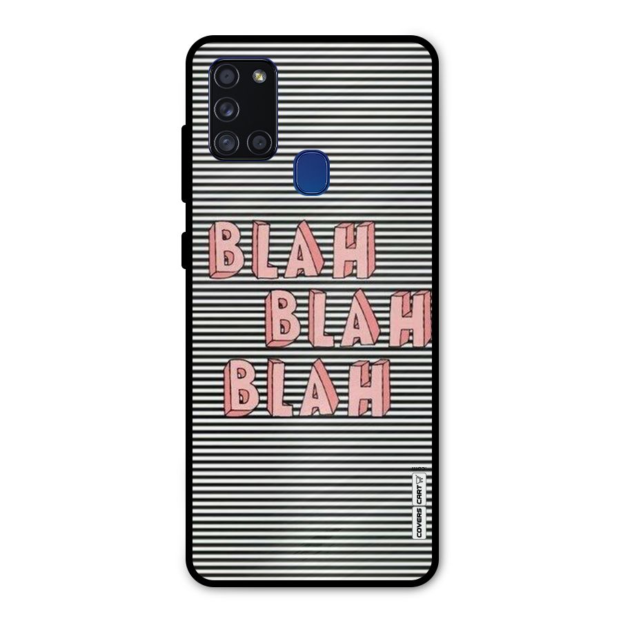 Blah Stripes Metal Back Case for Galaxy A21s