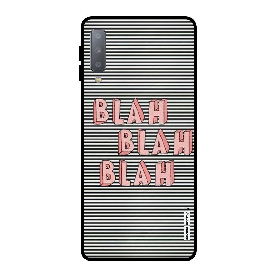 Blah Stripes Metal Back Case for Galaxy A7 (2018)