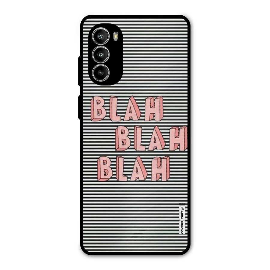 Blah Stripes Metal Back Case for Moto G52