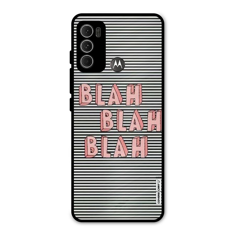 Blah Stripes Metal Back Case for Moto G60