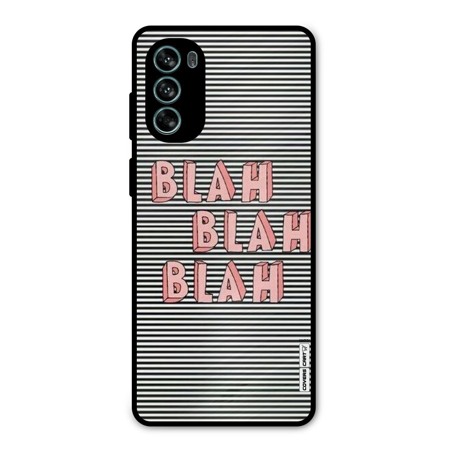 Blah Stripes Metal Back Case for Moto G62