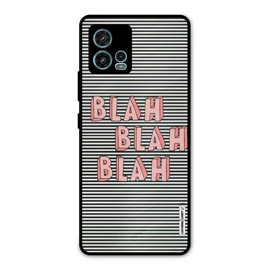 Blah Stripes Metal Back Case for Moto G72