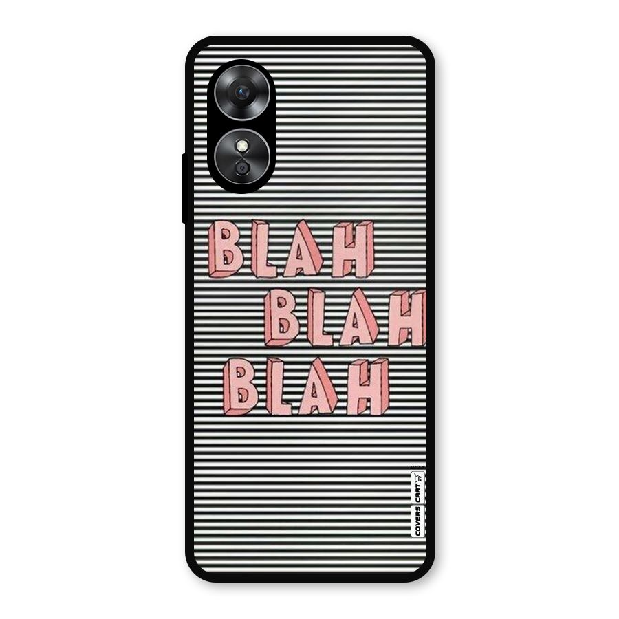 Blah Stripes Metal Back Case for Oppo A17