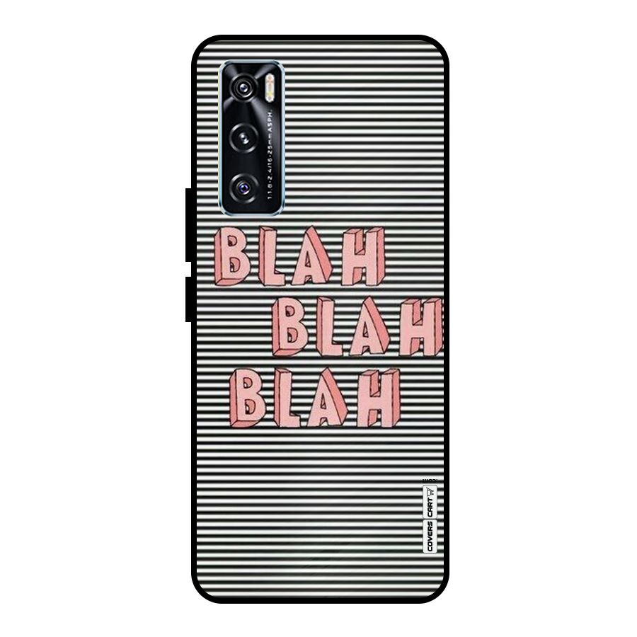 Blah Stripes Metal Back Case for Vivo V20 SE