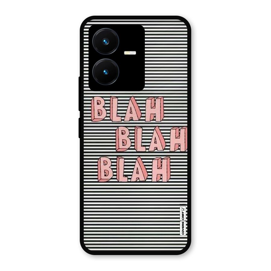Blah Stripes Metal Back Case for Vivo Y22s