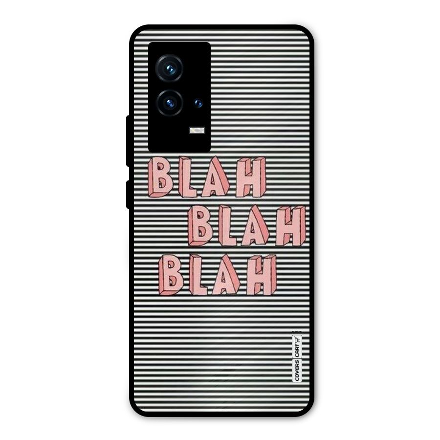 Blah Stripes Metal Back Case for iQOO 9 5G