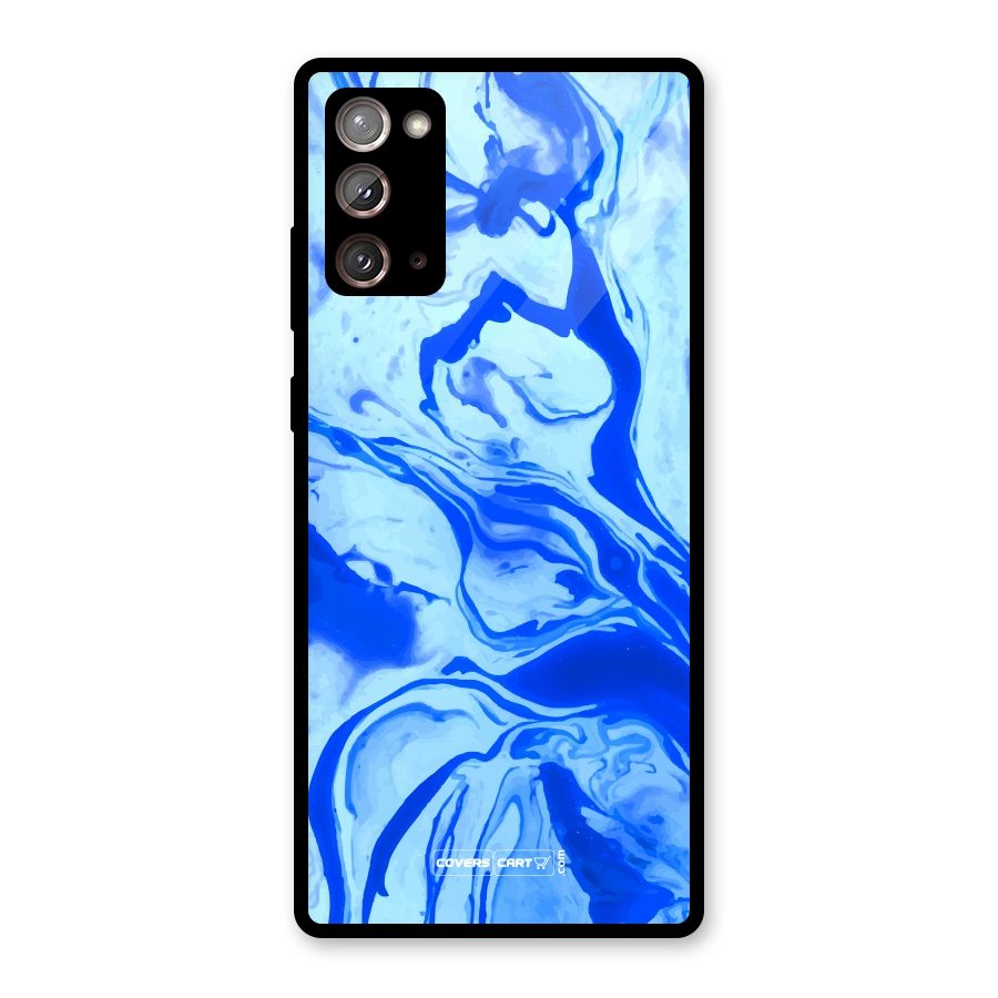 Blaze Blue Marble Texture Glass Back Case for Galaxy Note 20