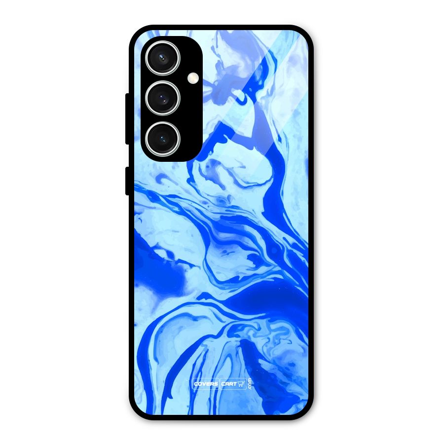 Blaze Blue Marble Texture Glass Back Case for Galaxy S23 FE