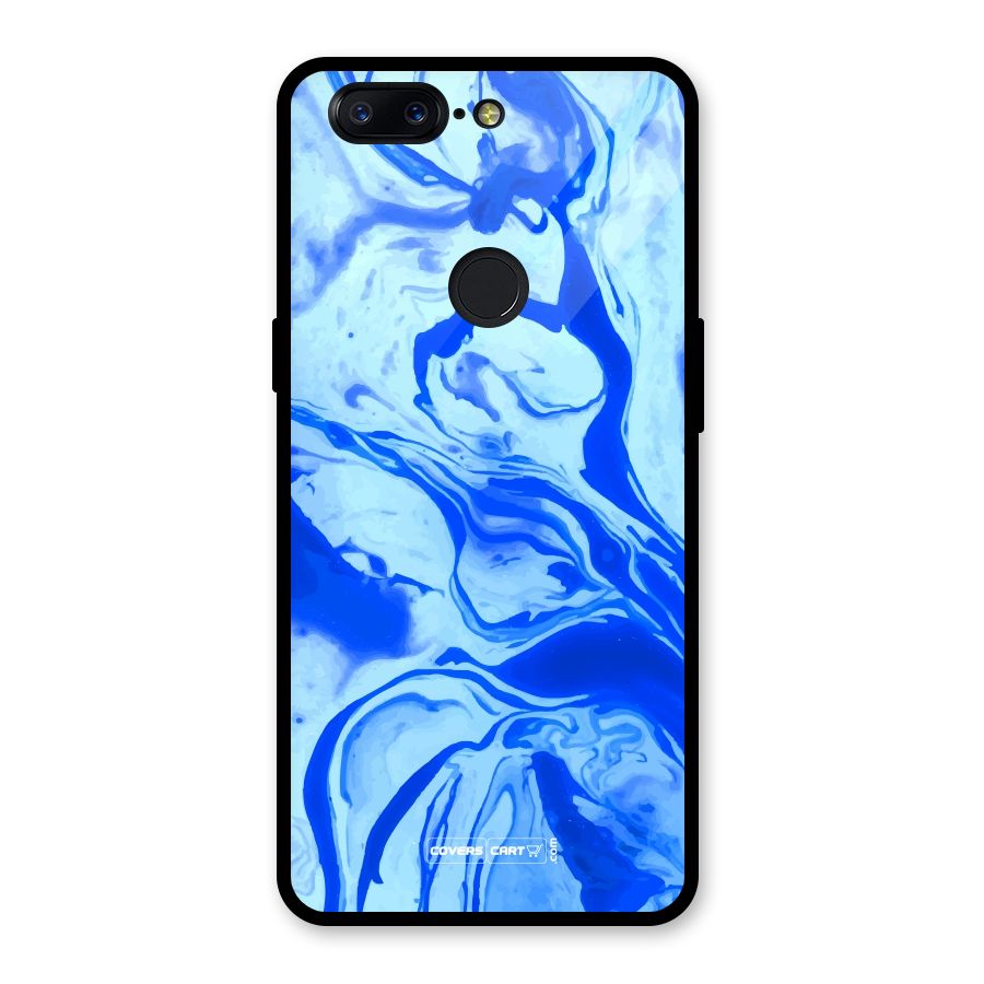 Blaze Blue Marble Texture Glass Back Case for OnePlus 5T
