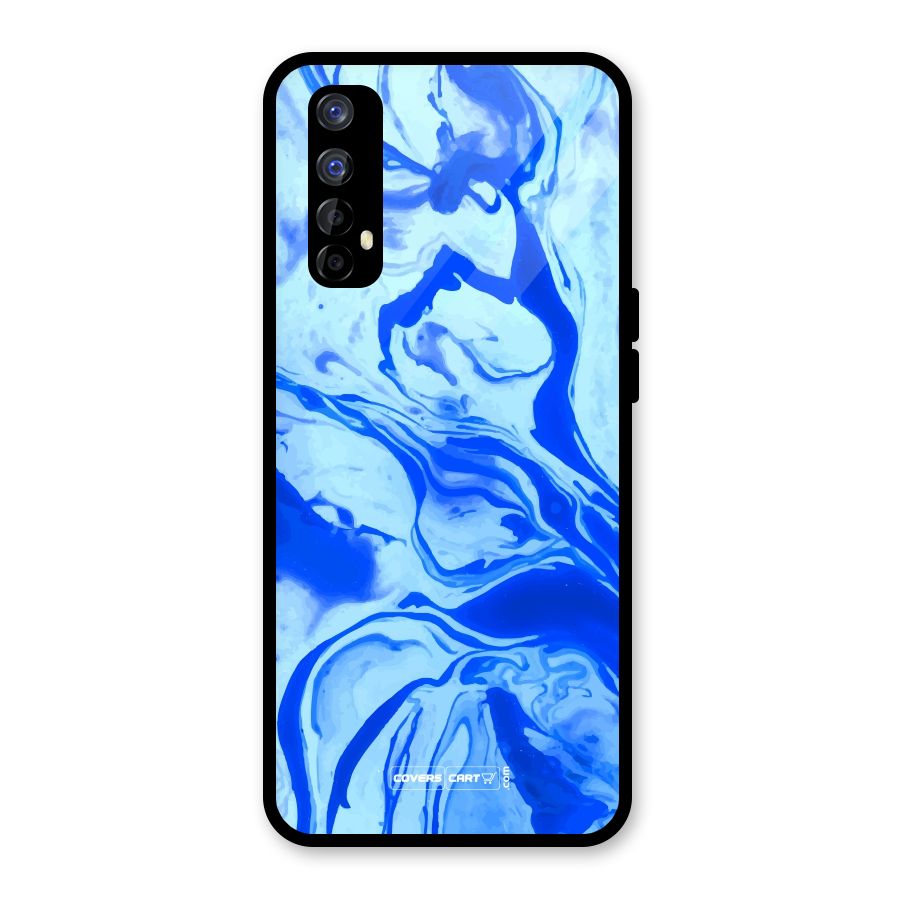 Blaze Blue Marble Texture Glass Back Case for Realme Narzo 20 Pro
