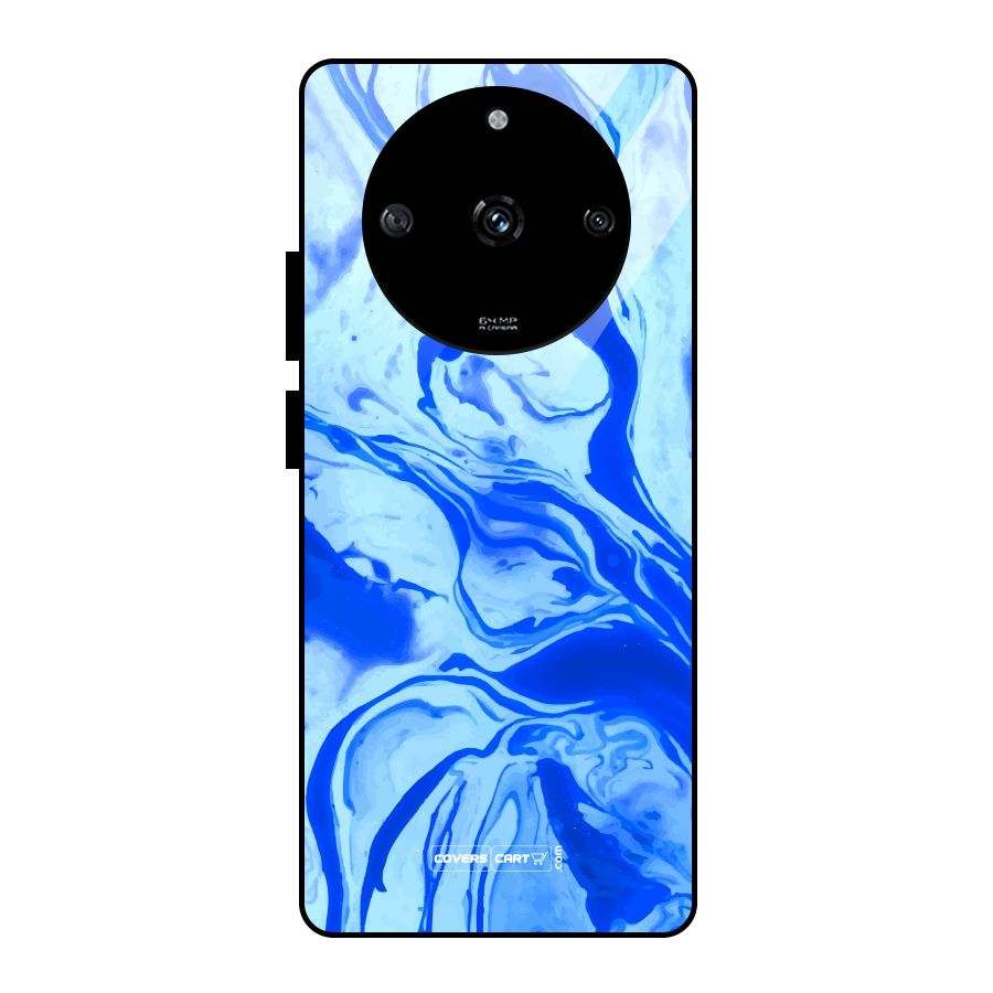Blaze Blue Marble Texture Glass Back Case for Realme Narzo 60 5G