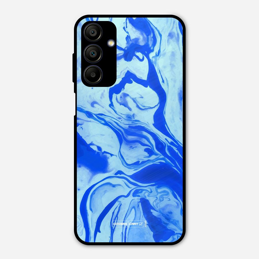 Blaze Blue Marble Texture Metal Back Case for Galaxy A15 5G